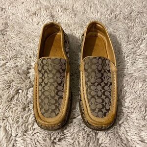 Coach, brown loafers, size 9B.